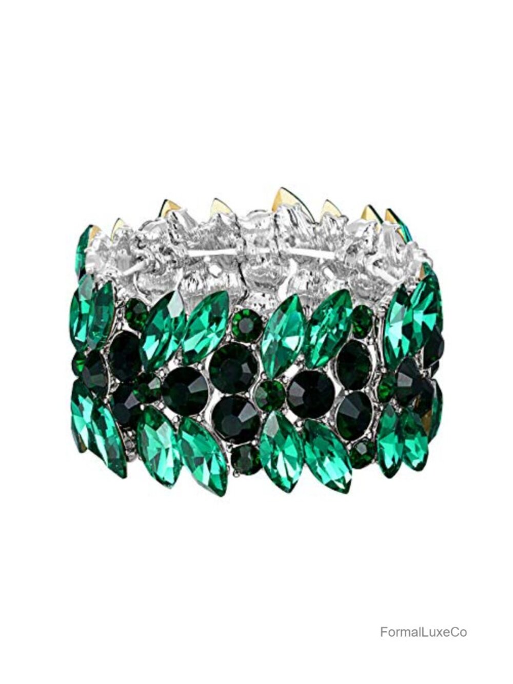 Vintage Art Deco Marquise Crystal Stretch Bracelet Party Jewelry Women Bride